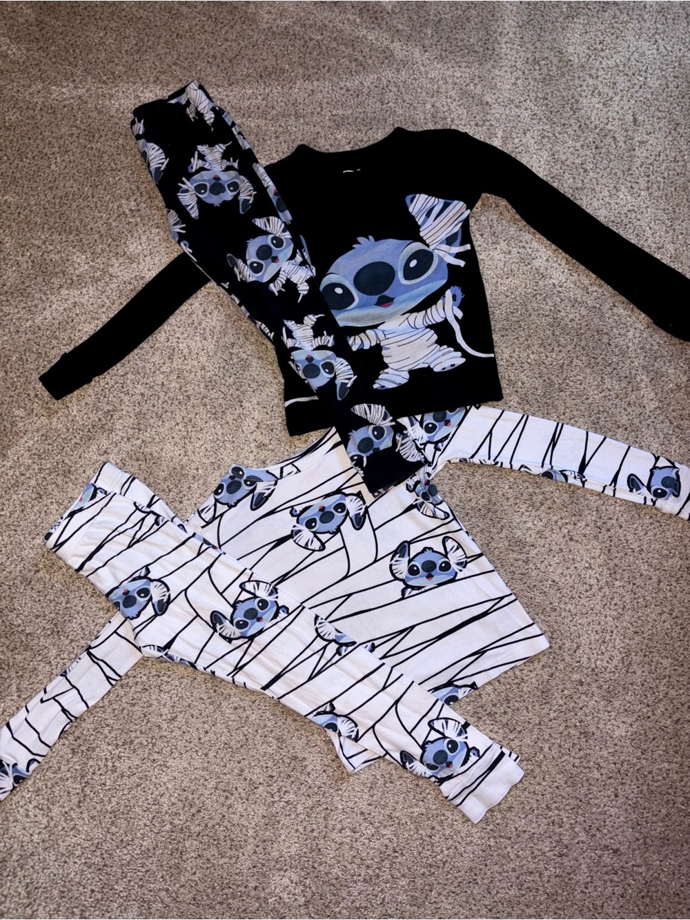 Disney Kids Mummy Stitch Pajama Set - Black & White